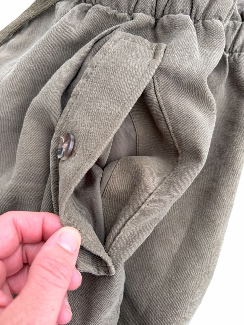 Paper bag Waist Utility Pants Olive Green - Picture 9 of 9